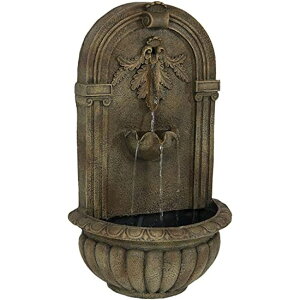 K[f  CeA u^  ̃IuWF EH[^[tH[t@Ee Sunnydaze Florence 27-Inch Polystone Outdoor Wall Water Fountain - Electric Submersible Pump - Florentine Stone Finish ysA