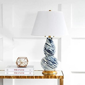 サファヴィヤ safavieh テーブルランプ サファビヤ サファヴィア SAFAVIEH Lighting Collection Modern Swirls Navy / White 29-inch Bedroom Living Room Home Office Desk Nightstand Table Lamp (LED Bulbs Included) 【並行輸入品】