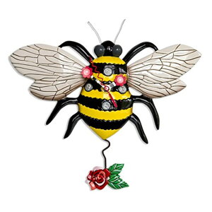 A fUC Uqv ~co` Allen Designs "Buzz" Whimsical Bee Pendulum Wall Clock ysAiz