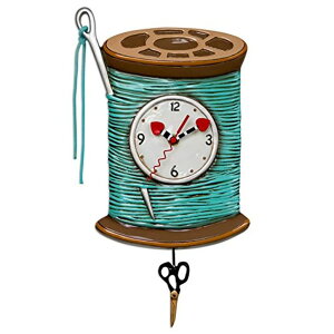 A fUC Uqv jƎ Allen Designs "Needle & Thread" Whimsical Sewing Pendulum Wall Clock ysAiz