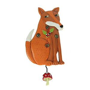 �A���� �f�U�C�� �U��q���v �L�c�l Allen Designs Foraging Fox Decorative Pendulum Wall Clock Home Decor �y���s�A���i�z