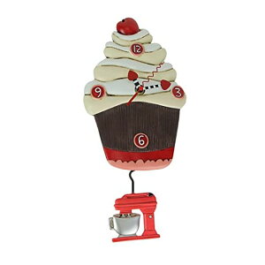 �A���� �f�U�C�� �U��q���v �J�b�v�P�[�L Allen Designs Frosting Please Cupcake Wall Clock Mixer Pendulum Home Decor Art �y���s�A���i�z