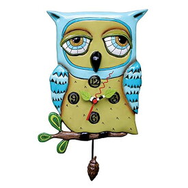 アレン デザイン 振り子時計 青いフクロウ Allen Designs P1062 Old Blue Owl Pendulum Wall Clock 12" 【並行輸入品】