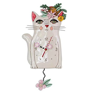 A fUC Uqv 킢qL Allen Designs P1993 Swinging Pendulum Clock Pretty Kitty Cat Design 7.25 inches X 14.25 inches ysAiz