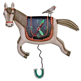 アレン デザイン 振り子時計 ウマと小鳥 Allen Designs Woah Horse Pendulum Clock 【並行輸入品】