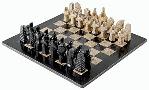 `FXZbg RADICALn 15 Inches Large Handmade Original Marble Black and Coral Antique Full Chess Game Set - Tournament Chess Sets - Two Players Staunton Table Chess Board Game Set for Adults ysAiz