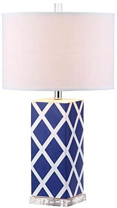 �T�t�@���B�� safavieh �e�[�u�������v �T�t�@�r�� �T�t�@���B�A SAFAVIEH Lighting Collection Garden Lattice Trellis Modern Contemporary Navy 27-inch Bedroom Living Room Home Office Desk Nightstand Table Lamp (LED Bulbs Included) �y��