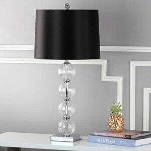 �T�t�@���B�� safavieh �e�[�u�������v �T�t�@�r�� �T�t�@���B�A SAFAVIEH Lighting Collection Amanda Modern Crystal Globe/ Black Shade 30-inch Bedroom Living Room Home Office Desk Nightstand Table Lamp (LED Bulbs Included) �y���s�A