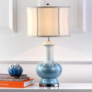 Tt@B safavieh e[uv Tt@r Tt@BA SAFAVIEH Lighting Collection Leona Modern Cream/ Blue Ombre Ceramic 29-inch Bedroom Living Room Home Office Desk Nightstand Table Lamp (LED Bulb Included) ysA