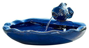 K[f  CeA u^  ̃IuWF EH[^[tH[t@Ee Smart Solar 21372R01 Ceramic Solar Koi Fountain, Blue Glazed Finish, Powered by an Included Solar Panel that Operates an Integral Lo