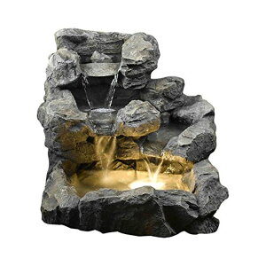 K[f  CeA u^  ̃IuWF EH[^[tH[t@Ee Jeco Rock Creek Cascading Outdoor Indoor Fountain with Illumination, Beige, 23"L x 21"W x 20"H ysAiz
