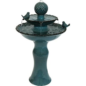 K[f  CeA u^  ̃IuWF EH[^[tH[t@Ee Sunnydaze Resting Birds 27-Inch Ceramic Outdoor Water Fountain - 2 Tiers - Electric Submersible Pump with Adjustable Flow ys
