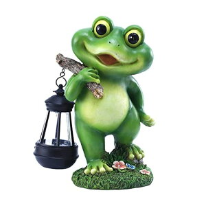 K[fCgLED\[[Cg \[[p[ CFFOWNUG Frog Garden Decoration with Solar Lantern,Resin Solar Frog Statue with Solar Lights Outdoor Garden Frog Decor for Pathway Yard Lawn Patio Decorations ysAiz