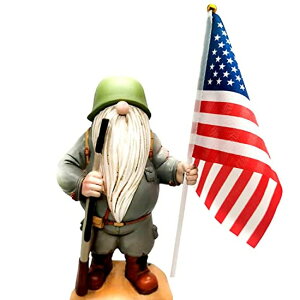 �K�[�f�����C�gLED�\�[���[���C�g �\�[���[�p���[ Redwix Military Garden Gnomes with Guns Outdoor 12.1, US Army Gnomes Garden Decorations, Patriotic Gnome with Solar Light �y���s�A���i�z