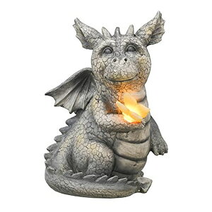 �K�[�f�����C�gLED�\�[���[���C�g �\�[���[�p���[ TERESA'S COLLECTIONS Dragon Decor Garden Statues & Sculpture with Solar Powered Lights, Baby Dragon Outdoor Statues Figurines Garden Gifts for Patio Lawn Yard Decoration, 9.1 Inch �y��
