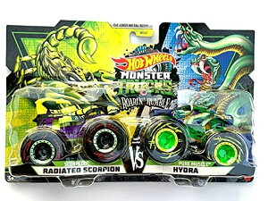 �z�b�g�E�B�[�� �����X�^�[�g���b�N Metal Hotwheels Monster Trucks Roarin Rumble 1-64 Scale Double Pack, Radiated Scorpion Vs Pure Muscle Hydra �y���s�A���i�z