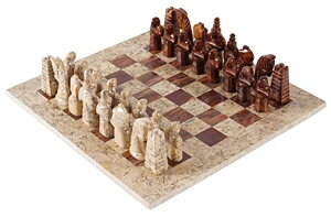 `FXZbg RADICALn Chess Set 15 inches Coral & Red Antique Handmade Marble Chess Set - Two Players Staunton Table Chess Board Game Set for Adults ysAiz