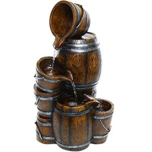 K[f  CeA u^  ̃IuWF EH[^[tH[t@Ee Alpine Corporation ZEN409S Alpine 24" H Indoor/Outdoor Tiered Barrels and Buckets, Brown Fountain, Multicolor ysAiz