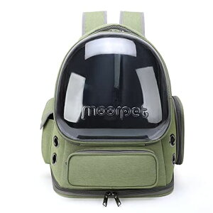 �C���R ���� �o�[�h �g���x���L�����A�[ Moorcat Cat Backpack Carrier for Cats and Small Dogs, Cat Bubble Backpack with Breathable Mesh, Portable Pet Travel Carrier, Airline Approved, Ideal for Traveling, Camping & Outdoor(Green) �y���s�A