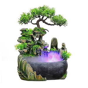   ̃IuWF e[ugbvt@Ee CeA Rockery Stream Tabletop Fountain, Zen Meditation Indoor Waterfall Feature with Automatic Pump and Switch, Desktop Fountain for Home Office Bedroom Decoration y