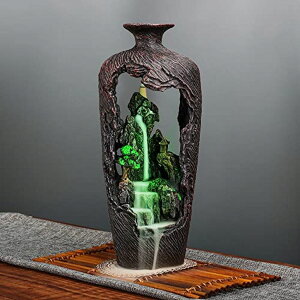   ̃IuWF e[ugbvt@Ee CeA DOBEHOME Mountain Waterfall Incense Burner Backflow Incense Burner Incense Fountain Smoke Waterfall with 20 Backflow Incense ConesCTweezerCMat (Vase Shape) 