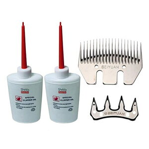�ƒ{�p�o���J�� �r Sheep Shears Pro Clipper Blades Beiyuan 20 Tooth Straight Blade Replacement Universal Show Goats Cutter Blades Set with 2 x Sheep Clipper Oil Lubricant Bottles 6.8 Fl OZ (200ml) �y���s�A���i�z