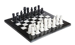 `FXZbg UMAID Handmade Marble Chess Set Game with Luxury Storage Box, Chess Board 12h White & Black Onyx Marble Chess Sets & Marble Chess Pieces, Unique Chess Sets for Adults and Modern Chess Boards Decor ysAiz