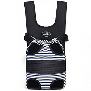 �C���R ���� �o�[�h �g���x���L�����A�[ Wakytu Dog Front Carrier Backpacks for Small Dogs, Legs Out Pet Carrier Sling Backpack with Adjustable Padded Ventilated Shoulder Straps, Easy-Fit for Traveling Hiking Camping,Medium �y���s�A���i