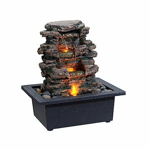   ̃IuWF e[ugbvt@Ee CeA MAOCHI Tabletop Water Fountain, Home D?cor Soothing Sound Machine with Automatic Pump, Deep Basin and Natural River Rocks. Indoor Zen Relaxation for Office, Livi
