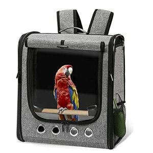 �C���R ���� �o�[�h �g���x���L�����A�[ SUERTREE Bird Carrier Bag Bird Travel Cage with Stand, Lightweight Backpack for Parrot, Portable Bird Travel Bag, Pet Transparent Breathable Travel Cage (X-Large) �y���s�A���i�z