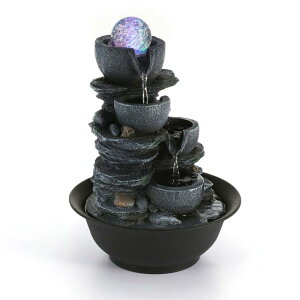   ̃IuWF e[ugbvt@Ee CeA Dyna-Living Tabletop Water Fountain Indoor Waterfalls Fountains with Colored LED Light Decorative Tabletop Fountain with Automatic Pump Best Home Gifts for Paren