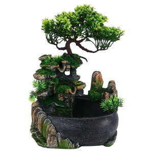   ̃IuWF e[ugbvt@Ee CeA Rockery Stream Tabletop Fountain, Zen Meditation Indoor Waterfall Feature with Automatic Pump, for Home Office Bedroom Desk Decoration (US 110V)