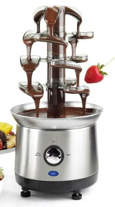  ̃IuWF e[ugbvt@Ee CeA Stainless Steel Electric Chocolate Fondue Fountain Machine Chocolate Fountain 4 Tier, 2.5lb Capacity Hot Chocolate Capacity for Nacho Cheese, Sauce, Liqueuers, C