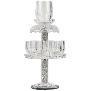 ��� ���� ��̃I�u�W�F �e�[�u���g�b�v�t�@�E���e�� �C���e���A���� BOKER-TOV SHALOM Crystal Kiddush Cup Fountain - Wine Fountain Kiddush Cup Set for Shabbat, Havdalah, Passover - Judaica Shabbos and Holiday Gift (Silver Gemstone