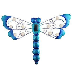 �K�[�f�����C�gLED�\�[���[���C�g �\�[���[�p���[ WAIU Outdoor Dragonfly Garden D?cor, Metal Dragonfly Solar Lighted Wall Art D?cor, Dragonfly Yard Art Dragonfly Sculpture Lamp for Fence Patio