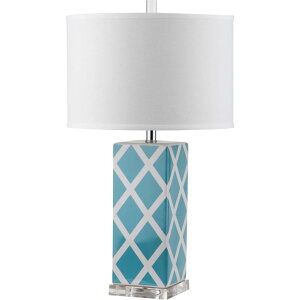 �T�t�@���B�� safavieh �e�[�u�������v �T�t�@�r�� �T�t�@���B�A SAFAVIEH Lighting Collection Garden Lattice Trellis Modern Contemporary Light Blue 27-inch Bedroom Living Room Home Office Desk Nightstand Table Lamp (LED Bulbs Included) 