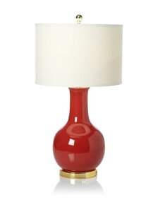�T�t�@���B�� safavieh �e�[�u�������v �T�t�@�r�� �T�t�@���B�A SAFAVIEH Lighting Collection Paris Modern Red Ceramic 28-inch Bedroom Living Room Home Office Desk Nightstand Table Lamp (LED Bulb Included) �y���s�A���i�z