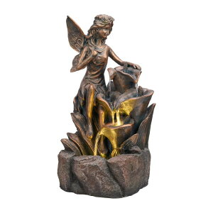 K[f  CeA u^  ̃IuWF EH[^[tH[t@Ee TERESA'S COLLECTIONS Water Fountain Outdoor Fairy Garden Statue with LED Lights and Pump, Large Floor Waterfall Flower Fountain for 