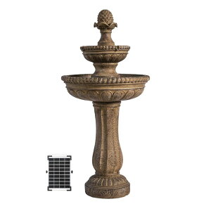 K[f  CeA u^  ̃IuWF EH[^[tH[t@Ee XBrand 39" Solar Water Fountain, 2-Tier, Outdoor, Sand Stone Resin, with Solar Panel & Solar Pump for Home Garden Yard D?cor y