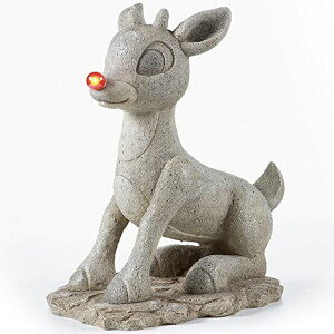 K[fCgLED\[[Cg \[[p[ Rudolph Roman Lights The Red-Nosed Reindeer Statue, LED/Solar Powered, 18" Tall, Decoration, Outdoor Use, Polyresin Construction, Holiday Decor, Powered by The Sun ysAiz