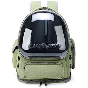 �C���R ���� �o�[�h �g���x���L�����A�[ Cawypety Cat Backpack Carrier, Breathable Cat Carrier Large Space Bubble Pet Backpack for Kitty Small Dog up to 15lbs, Transparent & Foldable Pet Carrier for Travel Hiking �y���s�A���i�z