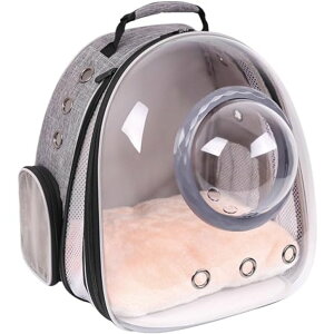 �C���R ���� �o�[�h �g���x���L�����A�[ ORIZZP Front Extension Cat Backpack Carrier, Pet Travel Backpack for Kitten and Small Dogs, Clear Bubble Window Space Capsule Astronaut Liked Portable Vet Visit Book Bag Airline Approved �y���s�A