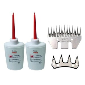 �ƒ{�p�o���J�� �r Sheep Shears Pro Clipper Blades 13 Tooth Straight Blade Replacement Universal Sheep Cutter Blades Set (Blade and Cutter) with 2 x Sheep Clipper Oil Lubricant Bottles 6.8 Fl OZ (200ml) �y���s�A���i�z