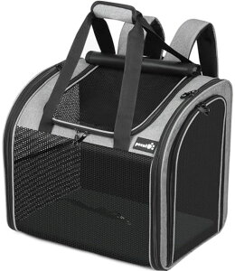 �C���R ���� �o�[�h �g���x���L�����A�[ Pecute Cat Backpack, Upgraded Cat Carrier Backpacks with Widened Interior Space, Pet Backpack Carrier for Small Dogs and Small to Medium Cats, Travel Pet Carrier with Soft Padded, Reinforced Su �y��