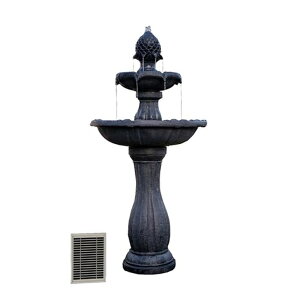 K[f  CeA u^  ̃IuWF EH[^[tH[t@Ee XBrand 44" Tall Black Fiberglass/Resin 2-Tiered Solar Water Fountain w/Solar Panel and Auto-Shut Off Pump for Home Garden Yard Decor