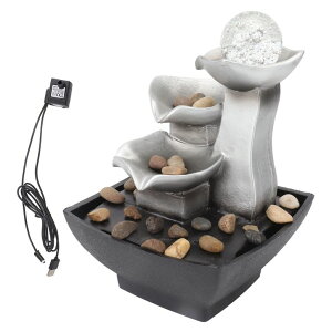 ��� ���� ��̃I�u�W�F �e�[�u���g�b�v�t�@�E���e�� �C���e���A���� Wigwam Fountain Ornament Desktop Fountain Waterfall Indoor Fountain Decorative USB Power Water Fountain for Office Gift Bedroom Parlor 6.5x6.5x8.3in �y���s�A