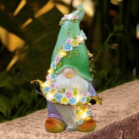 ガーデンライトLEDソーラーライト ソーラーパワー VZVXCC 10.6'' Solar Gnomes Garden Statues - Garden Gnomes Decorations for Yard with 8 Solar LED Lights, Outdoor Gnomes Sculpture & Statue for Yard Patio Lawn Ornaments, Gardening Gifts 【並行輸入品】