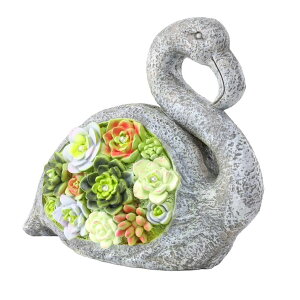 �K�[�f�����C�gLED�\�[���[���C�g �\�[���[�p���[ Ovewios Solar Garden Statues Swan Figurine with Succulent and LED Lights - Garden Swan Statues Decorations for Yard, Outside, Patio, Balcony - Gardening Housewarming Birthday Gifts �y��