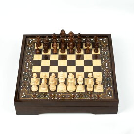 チェスセット VIP Wooden Chess Set | Chess &Board Game | Chess Game with Folding Board and Pieces Storage Slots | Portable Board Games for Kids, Adults, Family, Friends, Game Nights 【並行輸入品】