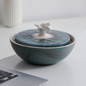 ��� ���� ��̃I�u�W�F �e�[�u���g�b�v�t�@�E���e�� �C���e���A���� Ceramic Tabletop Water Fountain Feature for Indoor and Outdoor Home Decoration Table Desktop Office (Black) �y���s�A���i�z